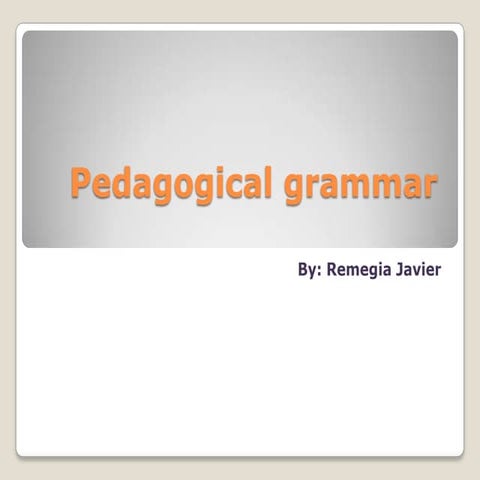 pedagogical grammar