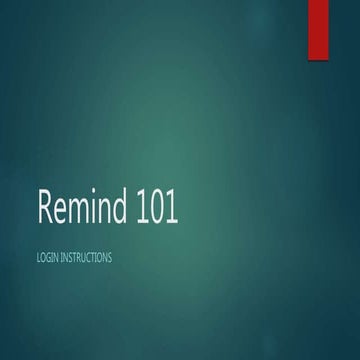 Remind 101 login instructions | PPT