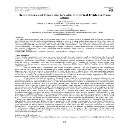 An Econometric Analysis on Remittance and Economic Growth in Bangladesh ...