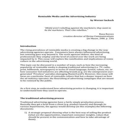 Remixable Advertising