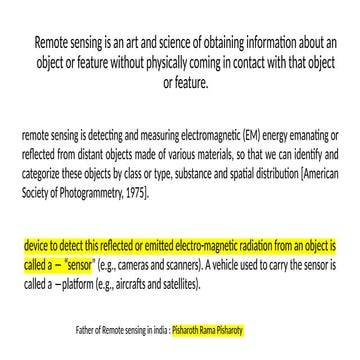 remote sensing - unit 1 - components of remote