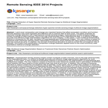 Remote sensing-ieee-2014-projects