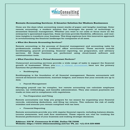 Remote Accounting Services: A Smarter Solution for Modern Businesses