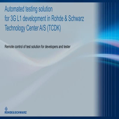 Remote control of test solution for developers and tester af Henning Nielsen,...