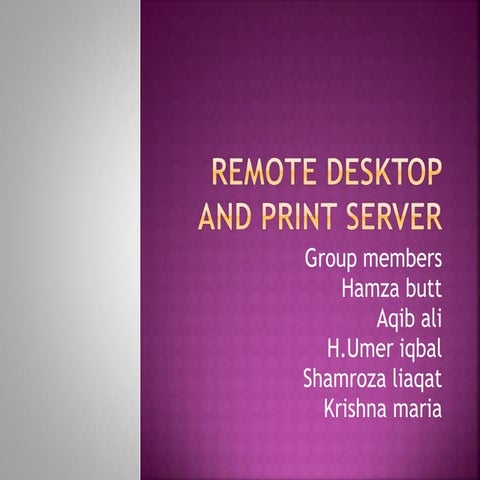 Remote desktop and print server