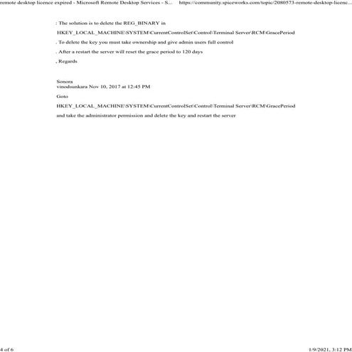Remote desktop licence expired | PDF