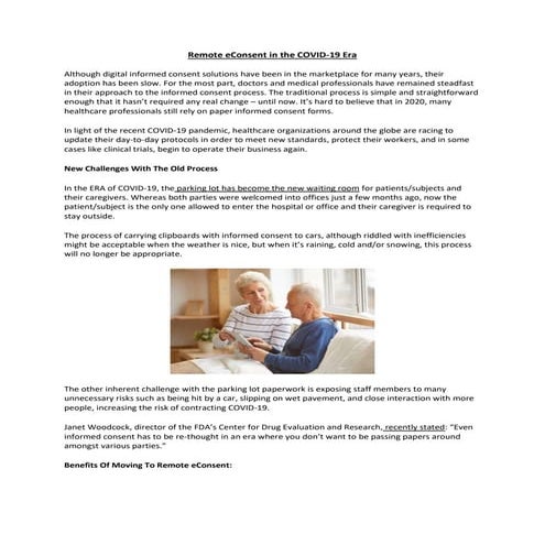 Electronic Informed Consent in Clinical Trials | PPTX