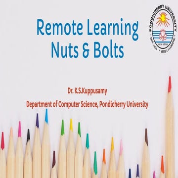Remote Learning Nut and Bolts
