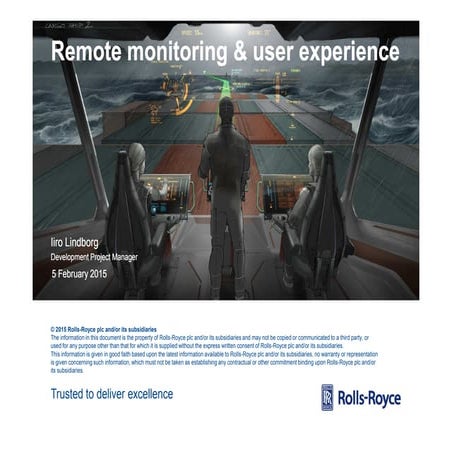 Remote monitoring & user experience by Iiro Lindborg, Development Project Man...