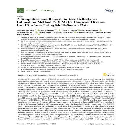 A Simplified and Robust Surface Reflectance Estimation Method (SREM) for Use ...