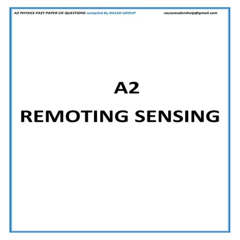 Remote sensing | PDF