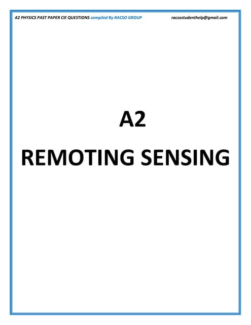 Remote sensing