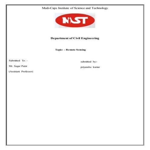 Remote sensing by Priyanshu kumar, 9608684800