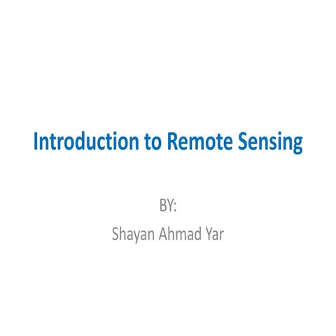 Remote sensing