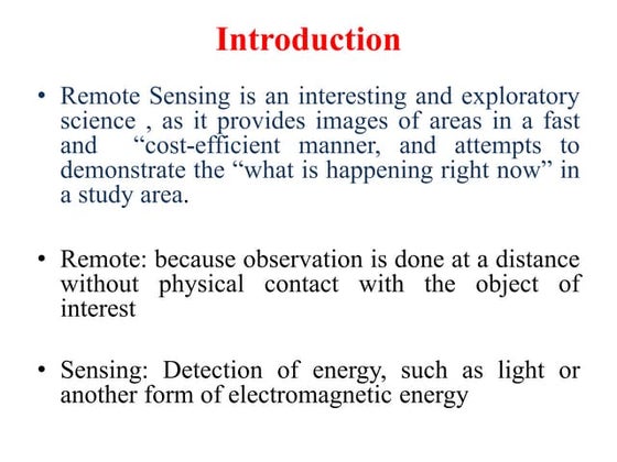 Chapter 1 (Introduction to remote sensing) | PPT