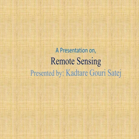 Remote sensing 
