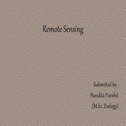 Remote sensing