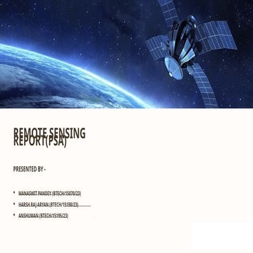 Remote Sensing: Advanced Earth Observation and Future Technologies | PPTX