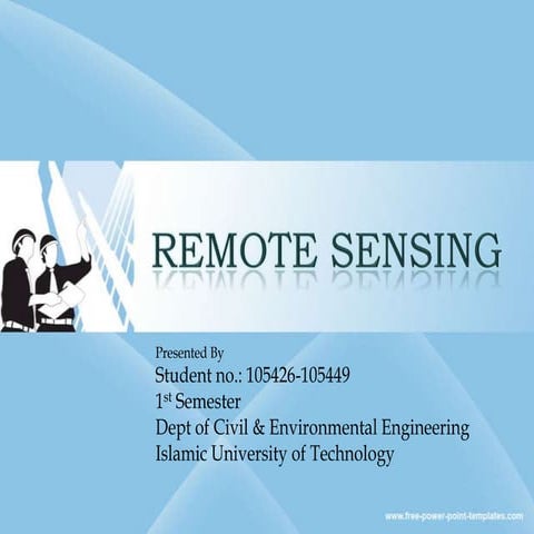Remote Sensing - by IUT CEE'10