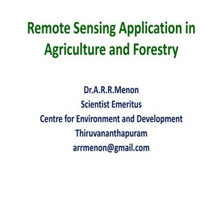 Remote sensing application in agric...