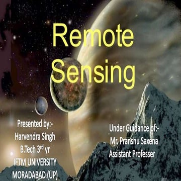Presentation on Remote sensing 