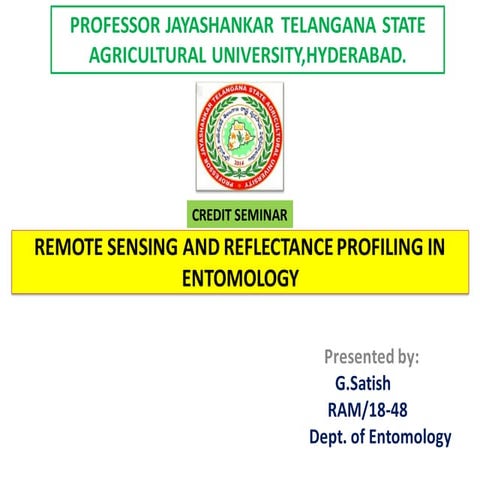 Remote sensing in entomology