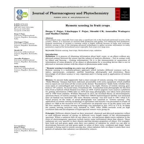 Remote sensing in fruit crops