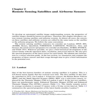 Remote sensing satellites and airborne sensors | PDF