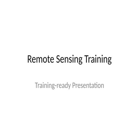 Comprehensive Remote Sensing Training: Principles, Processes, and ...