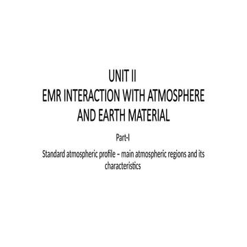Interaction of EMR with atmosphere and earth surface | PDF
