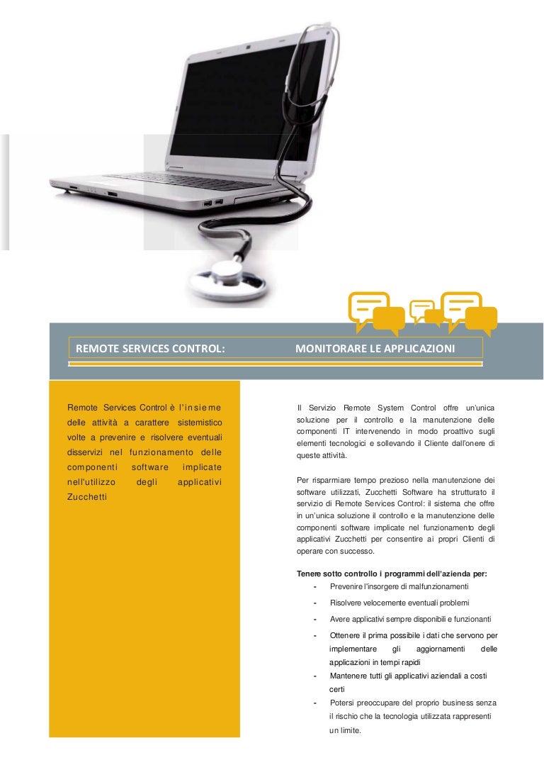 Remote services control Zucchetti Software