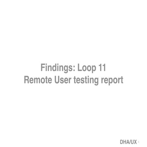Remote testing report