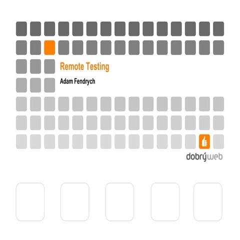 Adam Fendrych "Remote Testing"