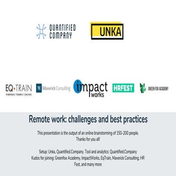 Remote work: challenges and best practices