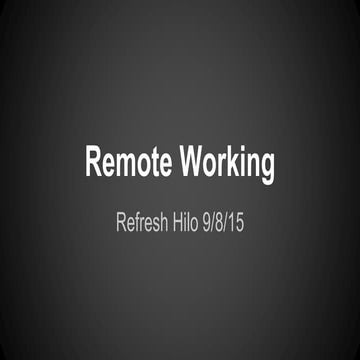 Remote working