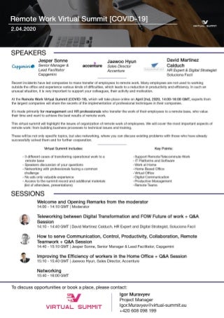 Remote work virtual summit [covid 19]