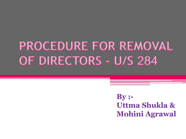 Removal of directors