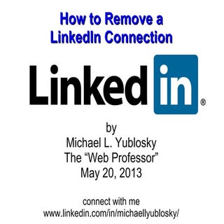 Remove a LinkedIn Connection