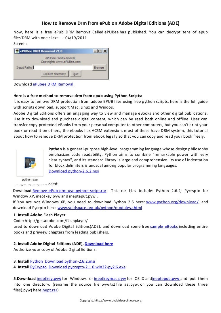 epubee drm removal how to use