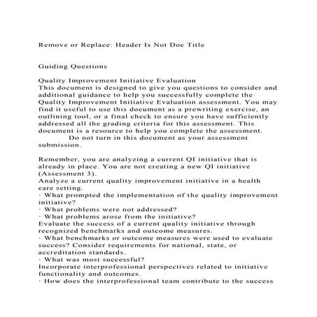 Make a quality initiative proposal (7-10 PowerPoint slides) through a.docx