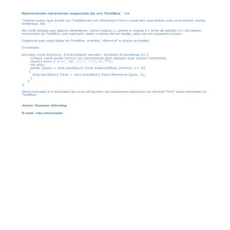 Remover caracteres especiais_texto_em_c_sharp