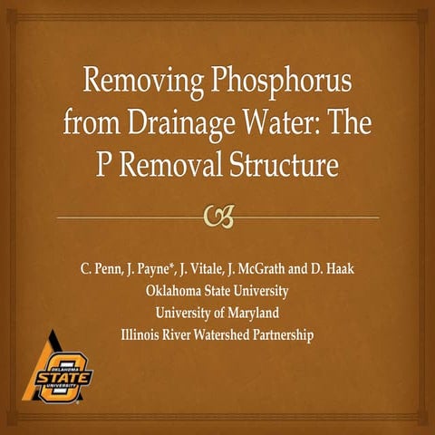 Removing phosphorus from drainage water the phosphorus removal structure