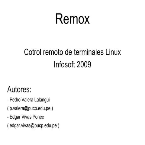 Remox - Control Remoto de Terminales Linux 