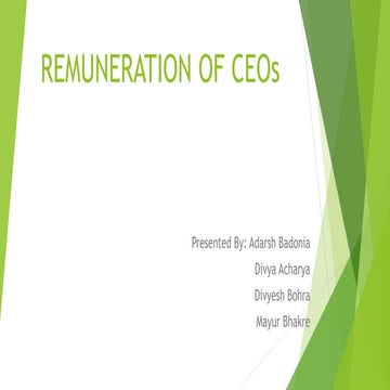 Remuneration of ceos