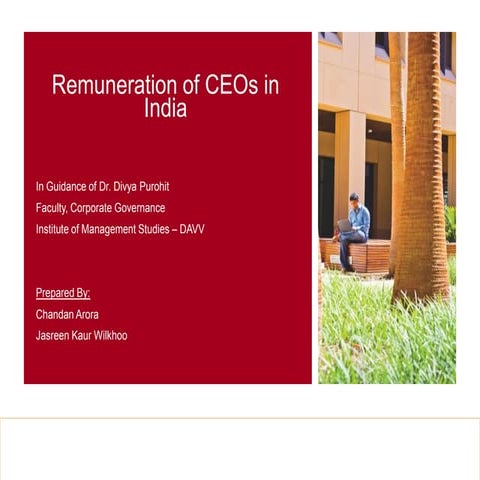 Remuneration of ceos in india