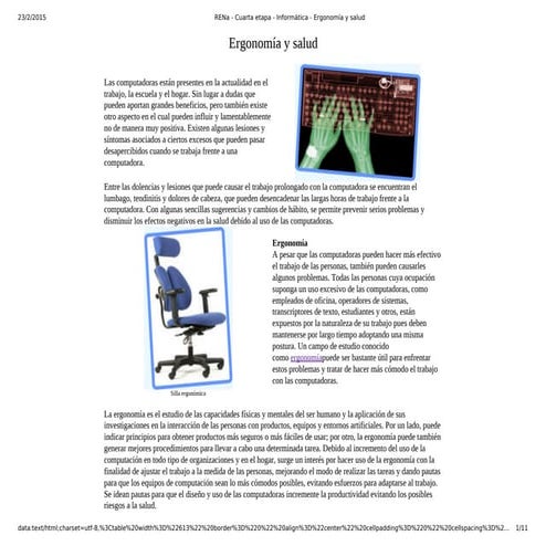 Re na   cuarta etapa - informática - ergonomía y salud