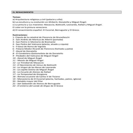 Renacimiento. Arquitectura
