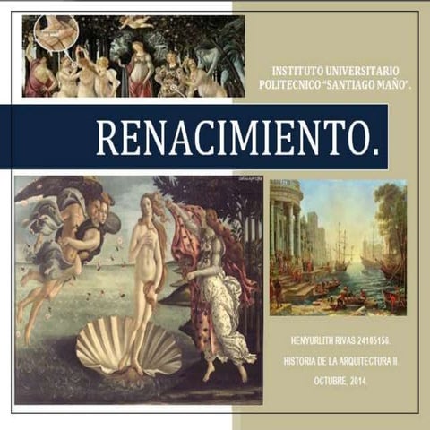 caracteristicas del renacimiento.