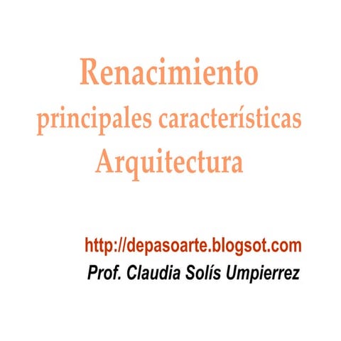 Renacimiento: principales características en Arquitectura