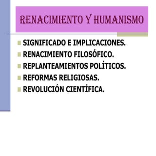 Renacimiento y humanismo